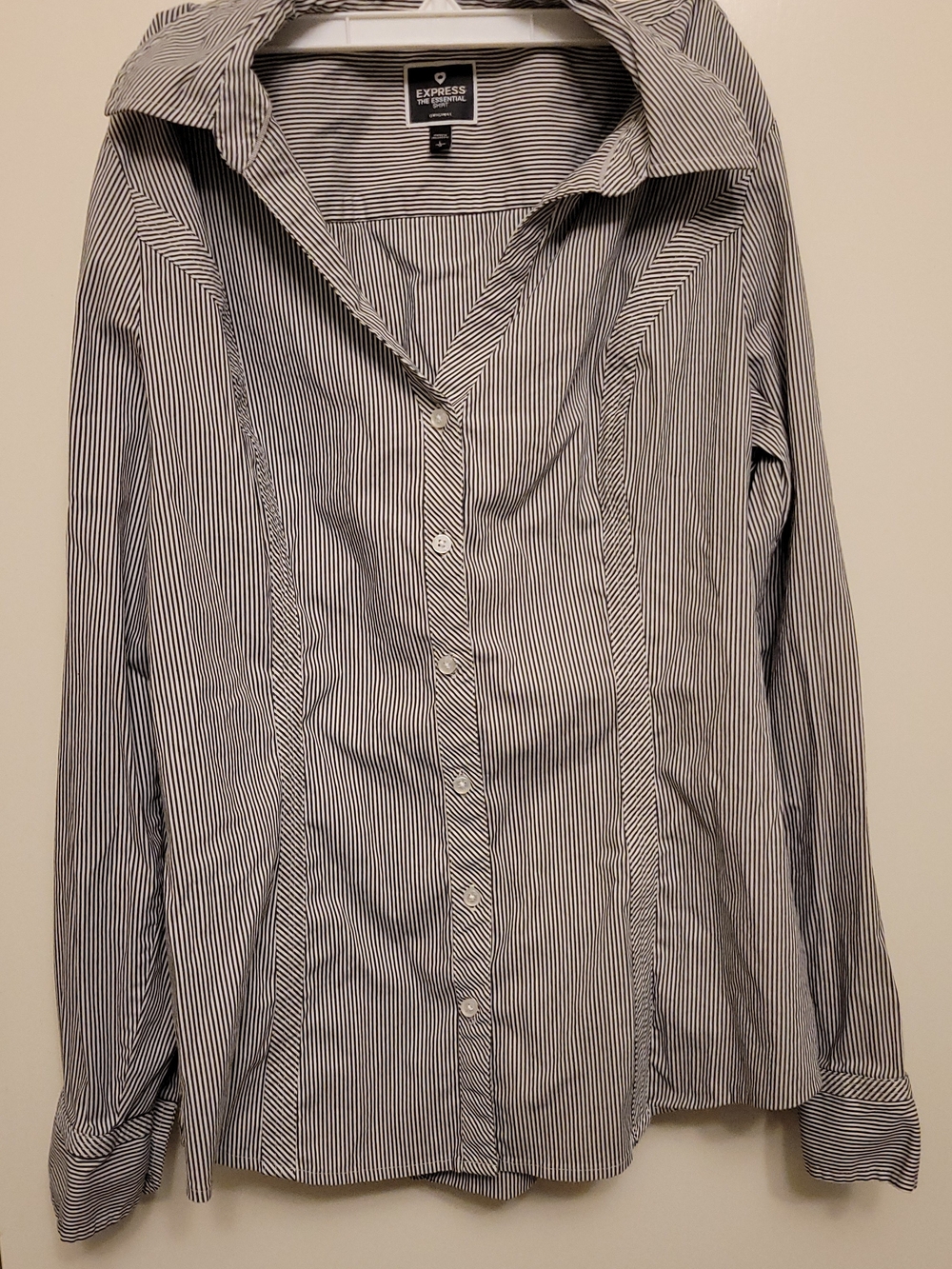 Express Women Black & White Essential Shirt